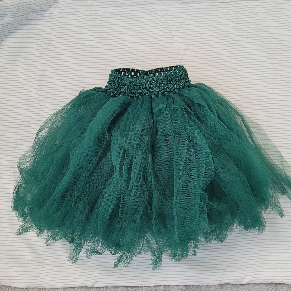 Green Tutu toddler girls 12-18 mo 2T 3T for flower girl dress up sz 2-3 wedding